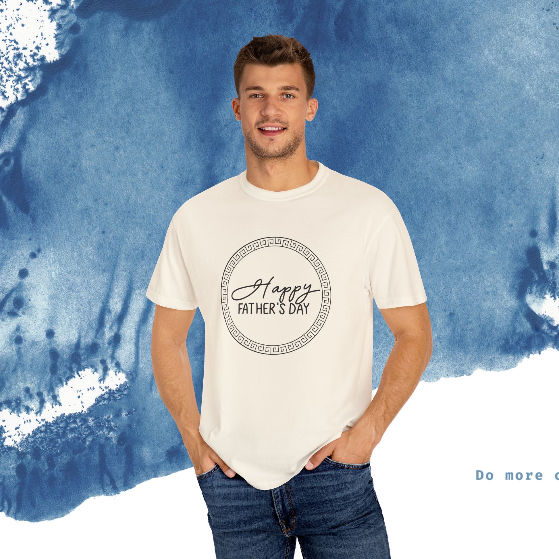 Feliz Dia dos Pais Unisex Garment-Tyed T-Shirt - Comemore o Pai em Grande Estilo - Ocean vibez
