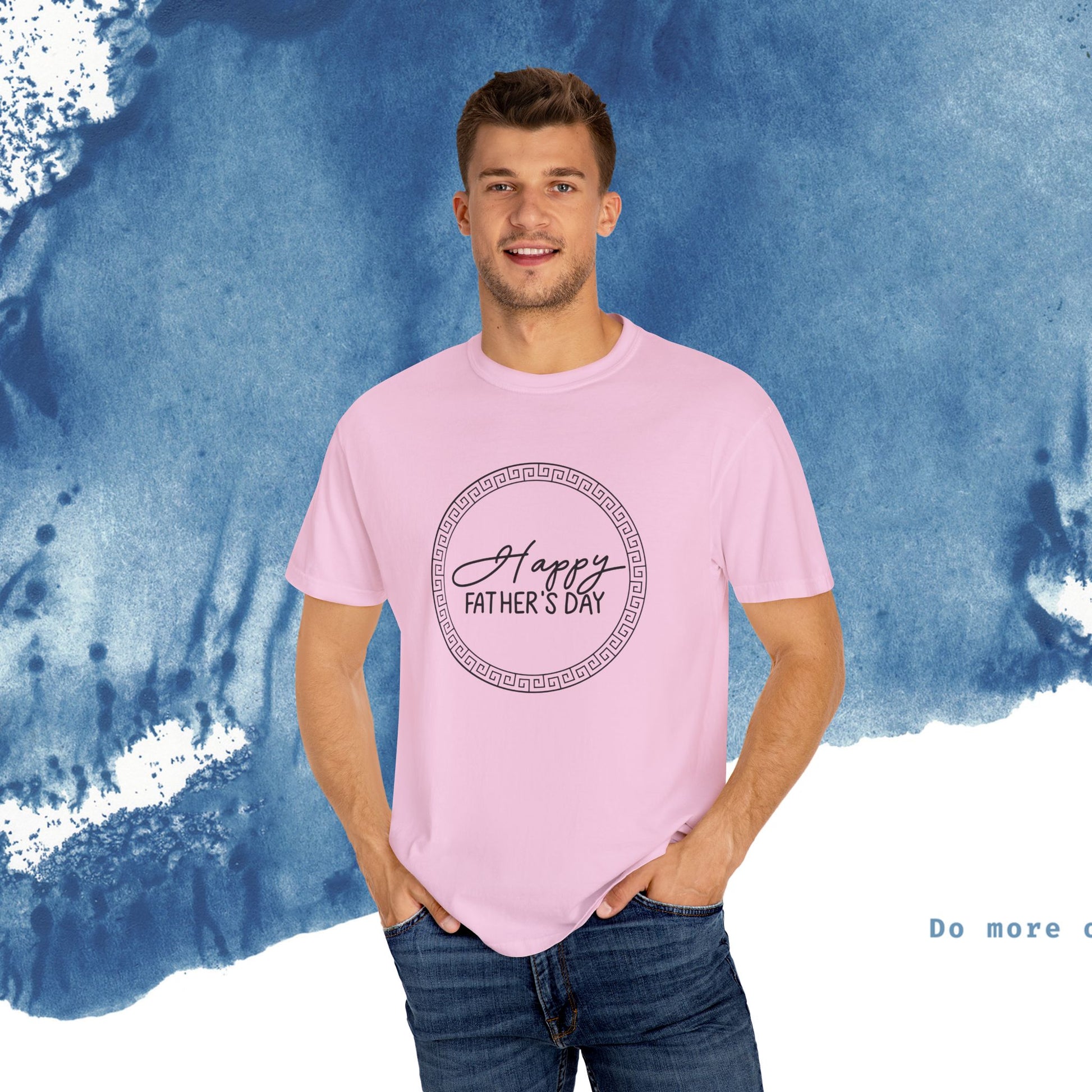 Feliz Dia dos Pais Unisex Garment-Tyed T-Shirt - Comemore o Pai em Grande Estilo - Ocean vibez