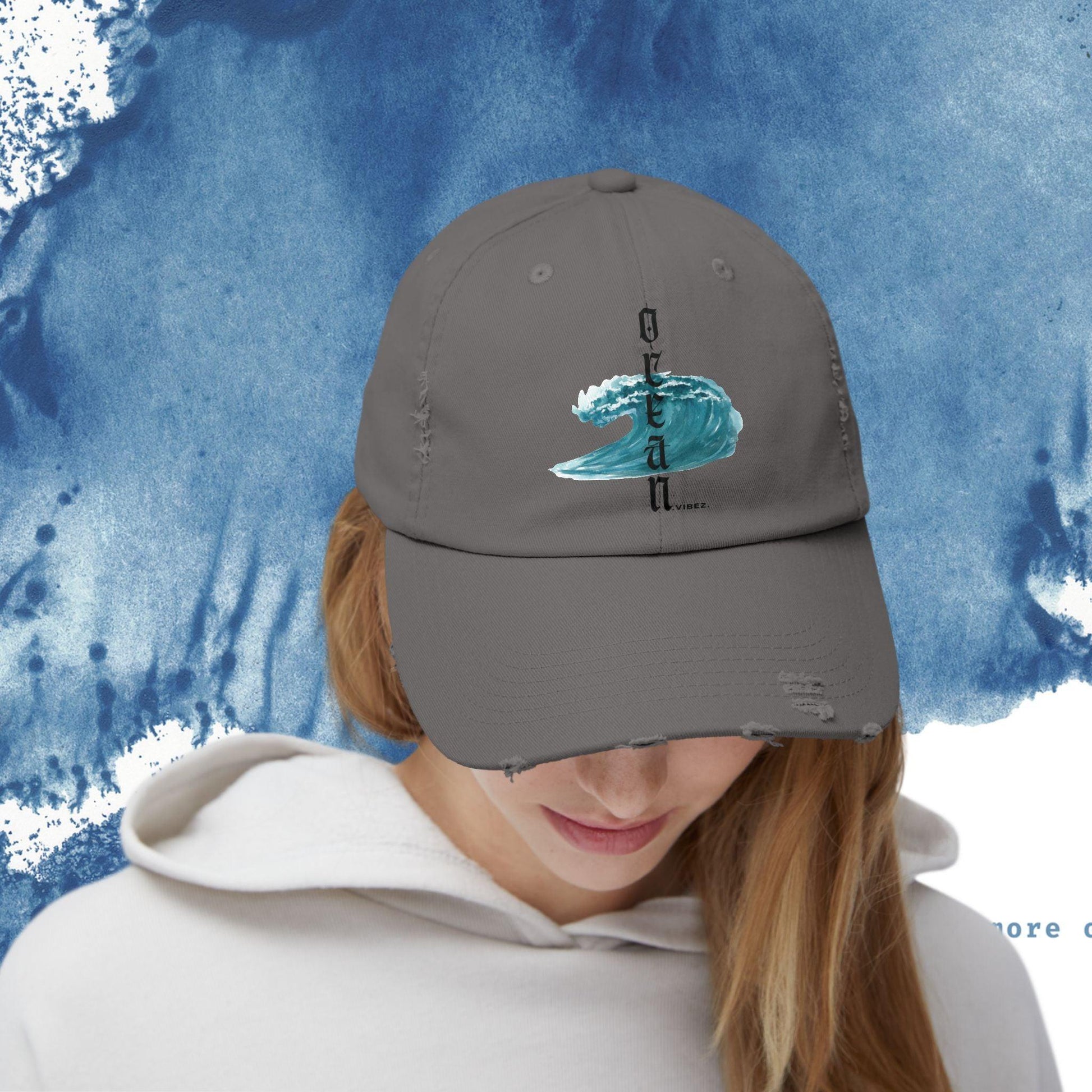 Ocean Vibes Unisex Distressed Cap - Ocean vibez