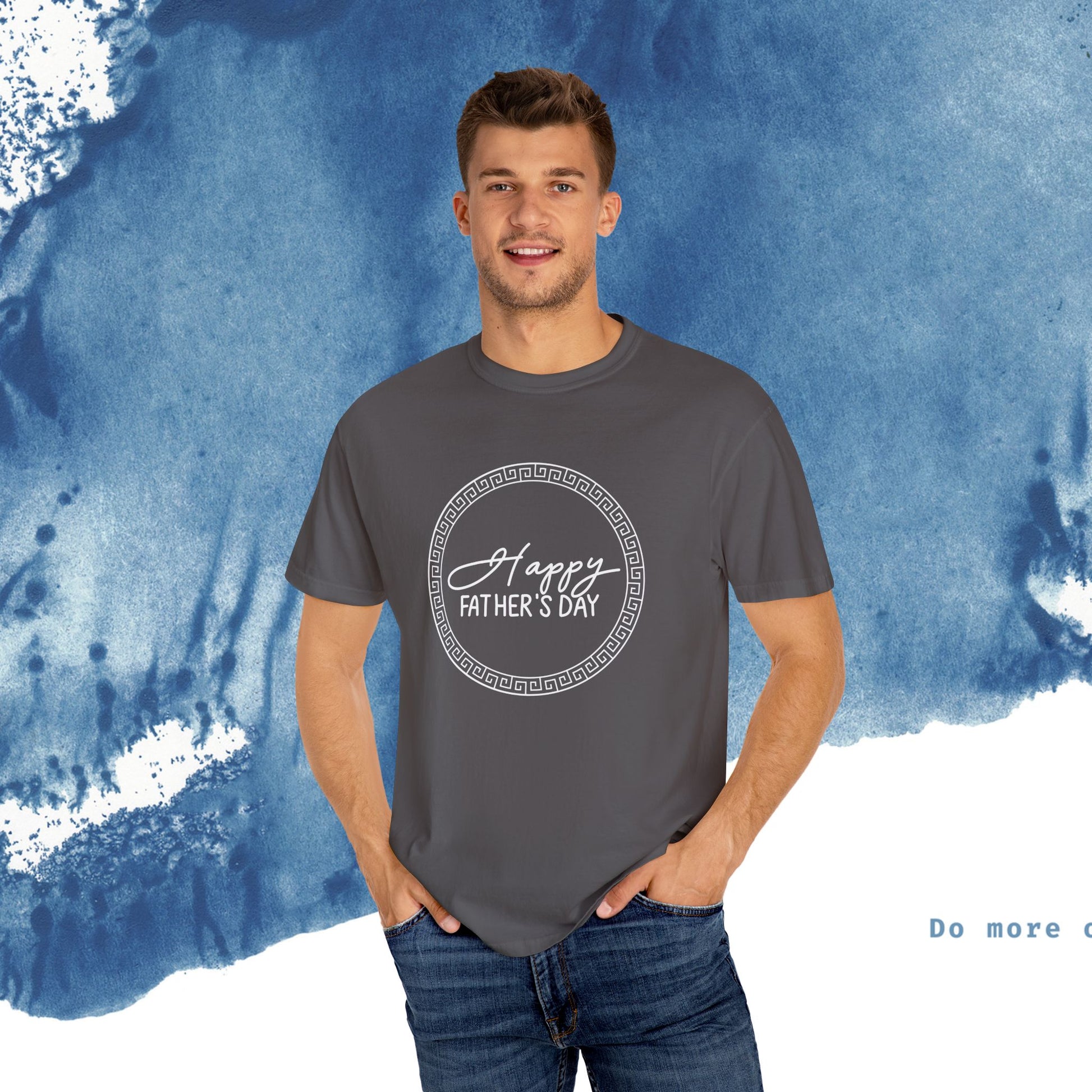 Feliz Dia dos Pais Unisex Garment-Tyed T-Shirt - Comemore o Pai em Grande Estilo - Ocean vibez