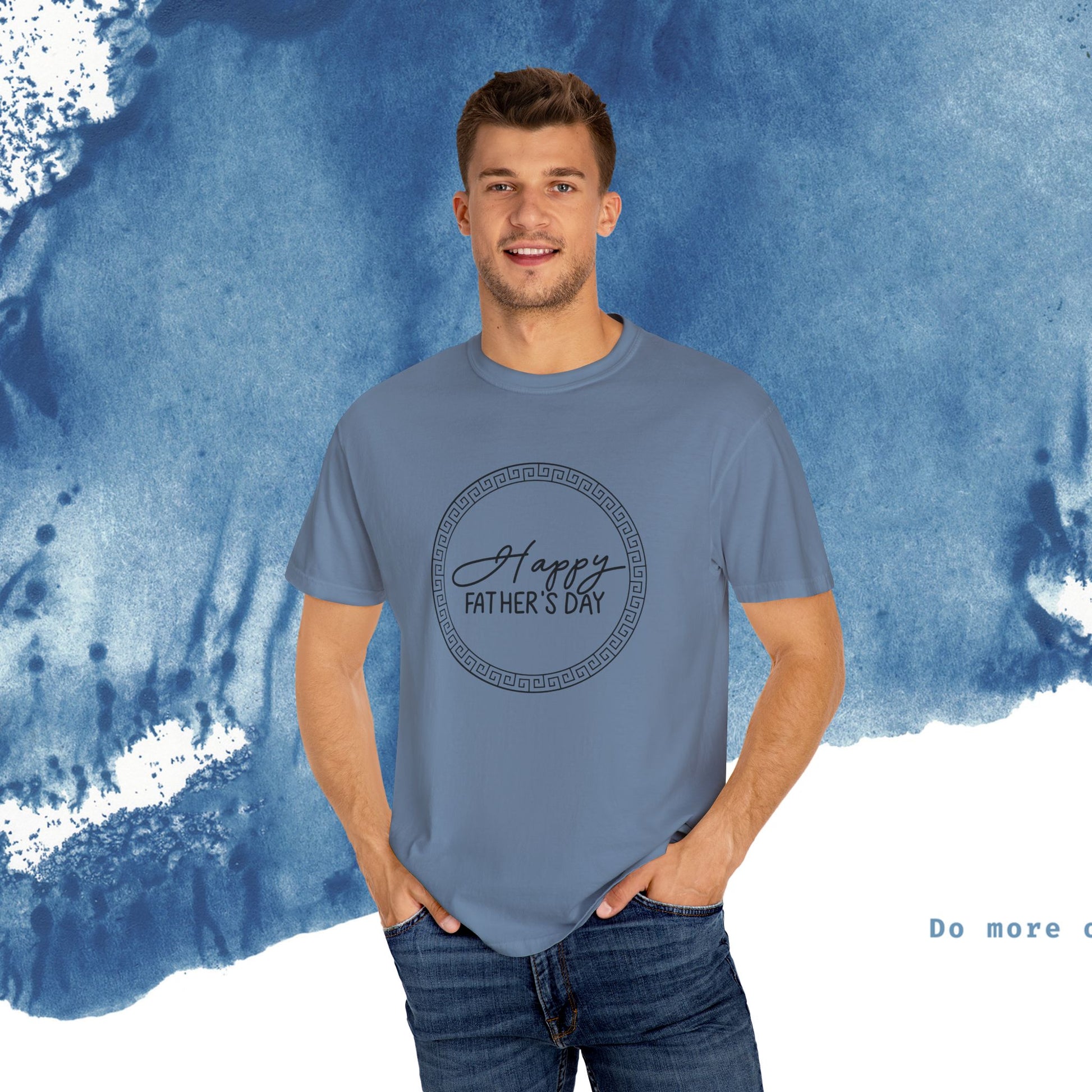 Feliz Dia dos Pais Unisex Garment-Tyed T-Shirt - Comemore o Pai em Grande Estilo - Ocean vibez