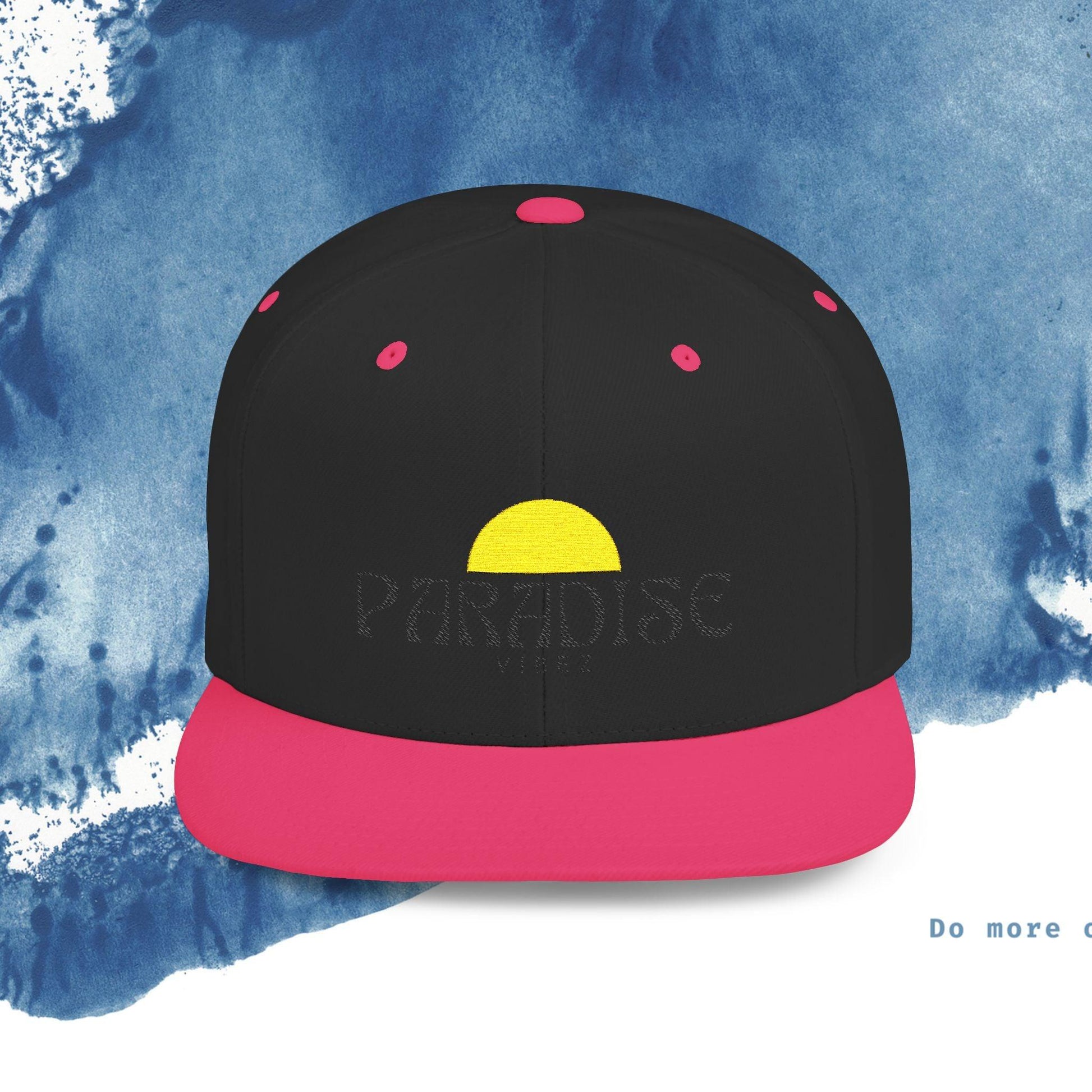 Paradise Vibe Flat Bill Snapback Cap - Trendy Summer Hat - Ocean vibez
